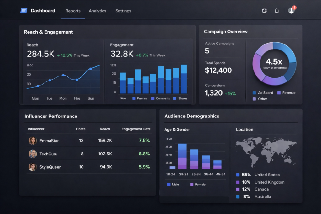 التسويق عن طريق المشاهير في السعودية | Warrqa 3 marketing dashboard